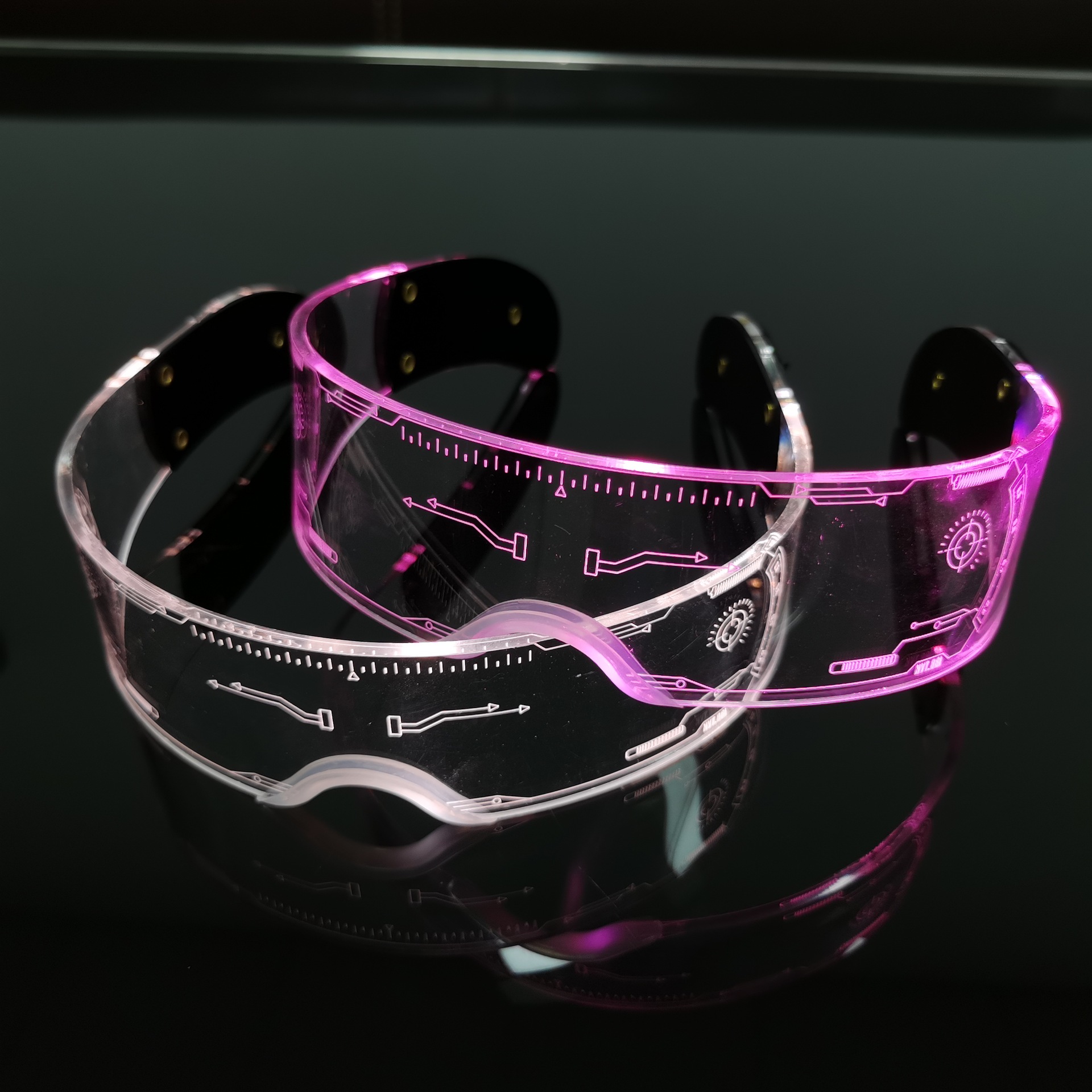 Cross-Border Acrylic LED Goggles Cool Colorful Flash Ball Bar Disco Dancing Atmosphere Transparent