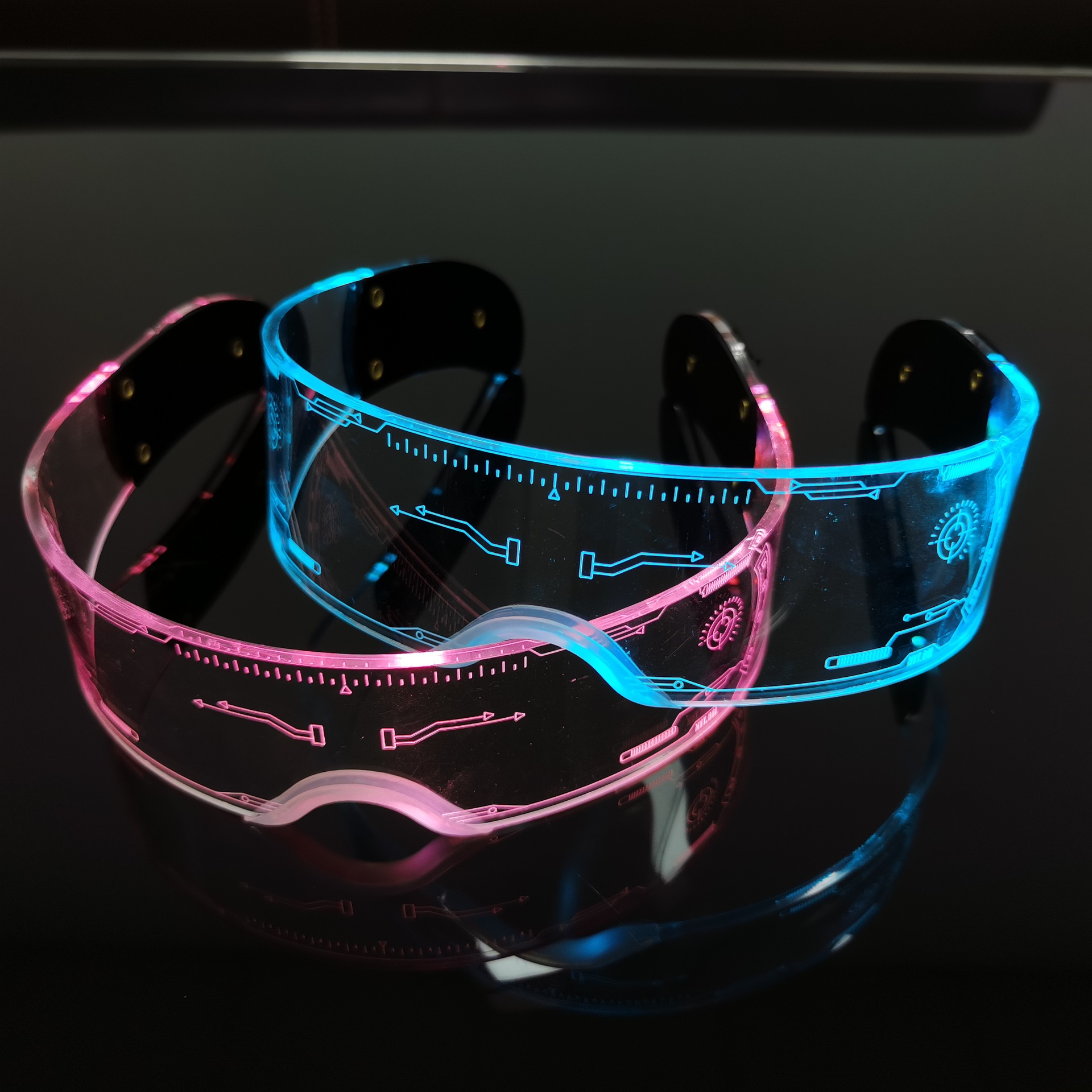 Cross-Border Acrylic LED Goggles Cool Colorful Flash Ball Bar Disco Dancing Atmosphere Transparent