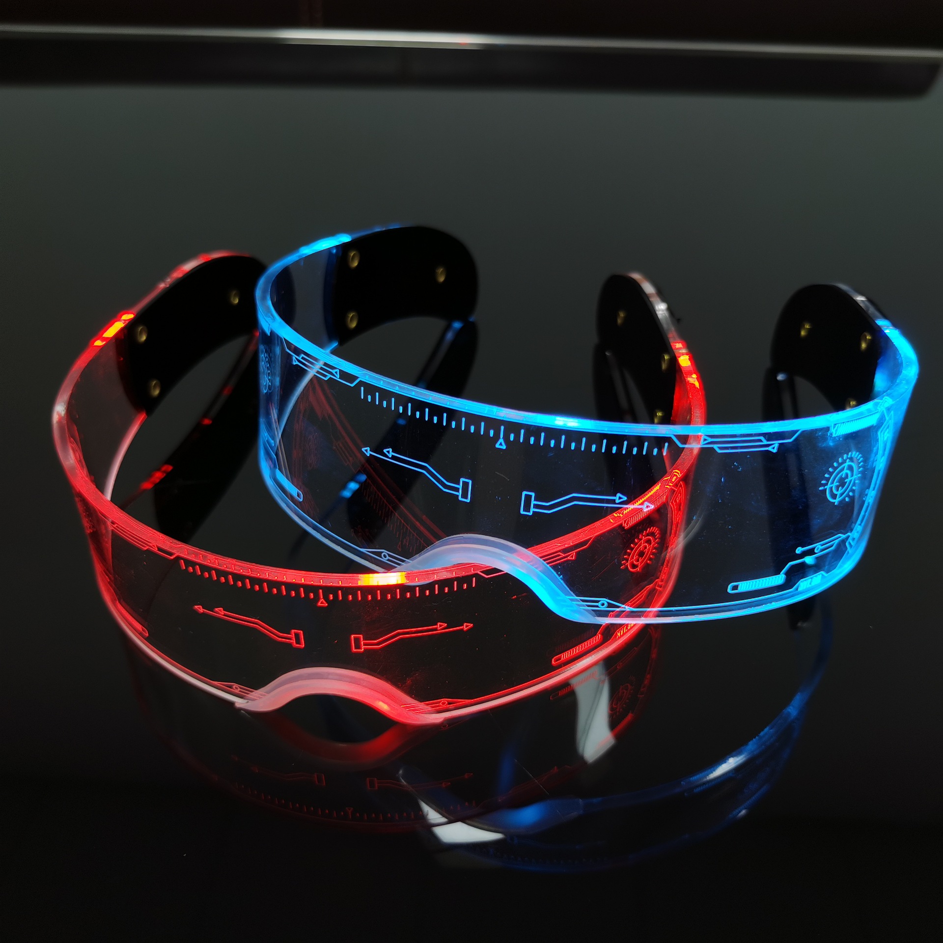 Cross-Border Acrylic LED Goggles Cool Colorful Flash Ball Bar Disco Dancing Atmosphere Transparent