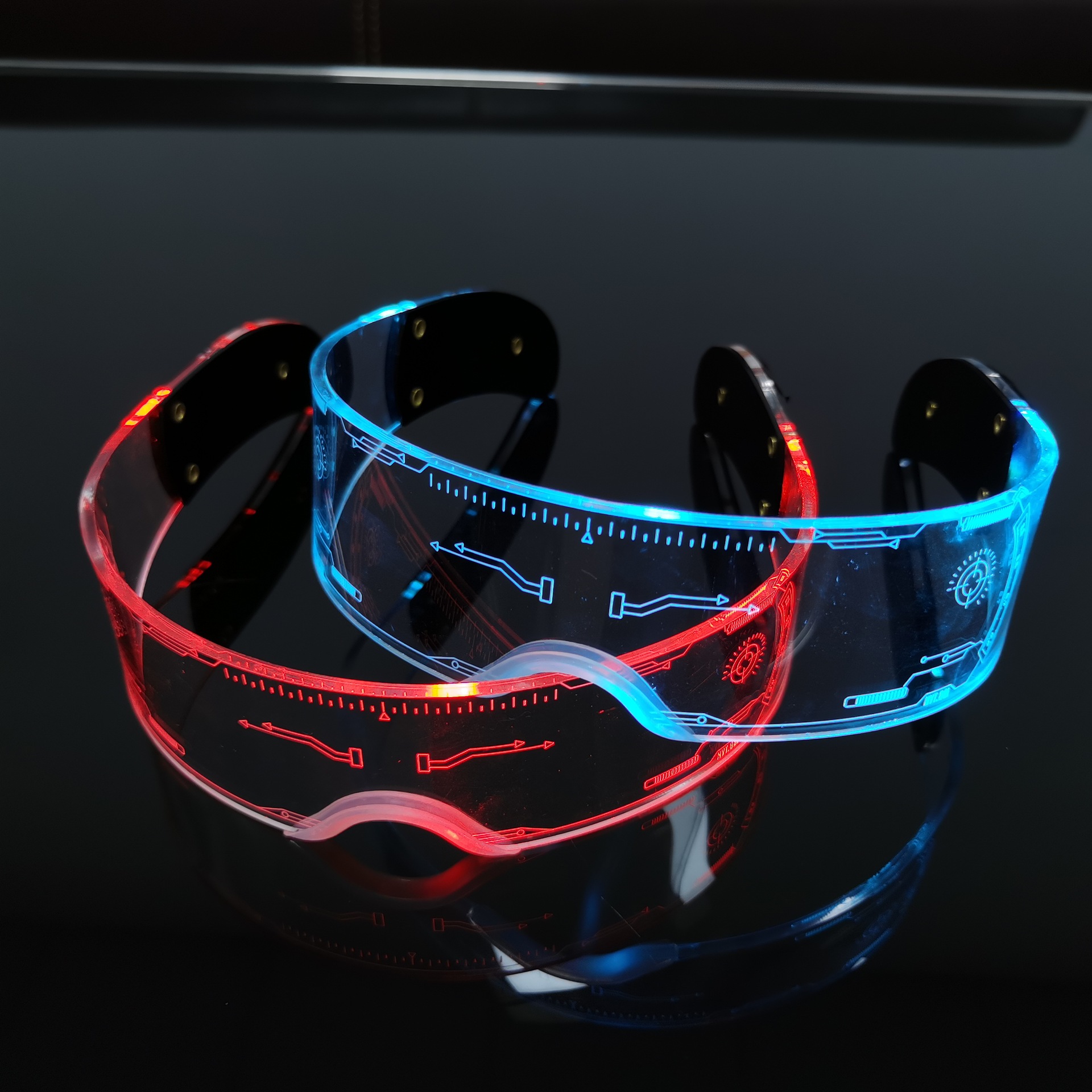 Cross-Border Acrylic LED Goggles Cool Colorful Flash Ball Bar Disco Dancing Atmosphere Transparent