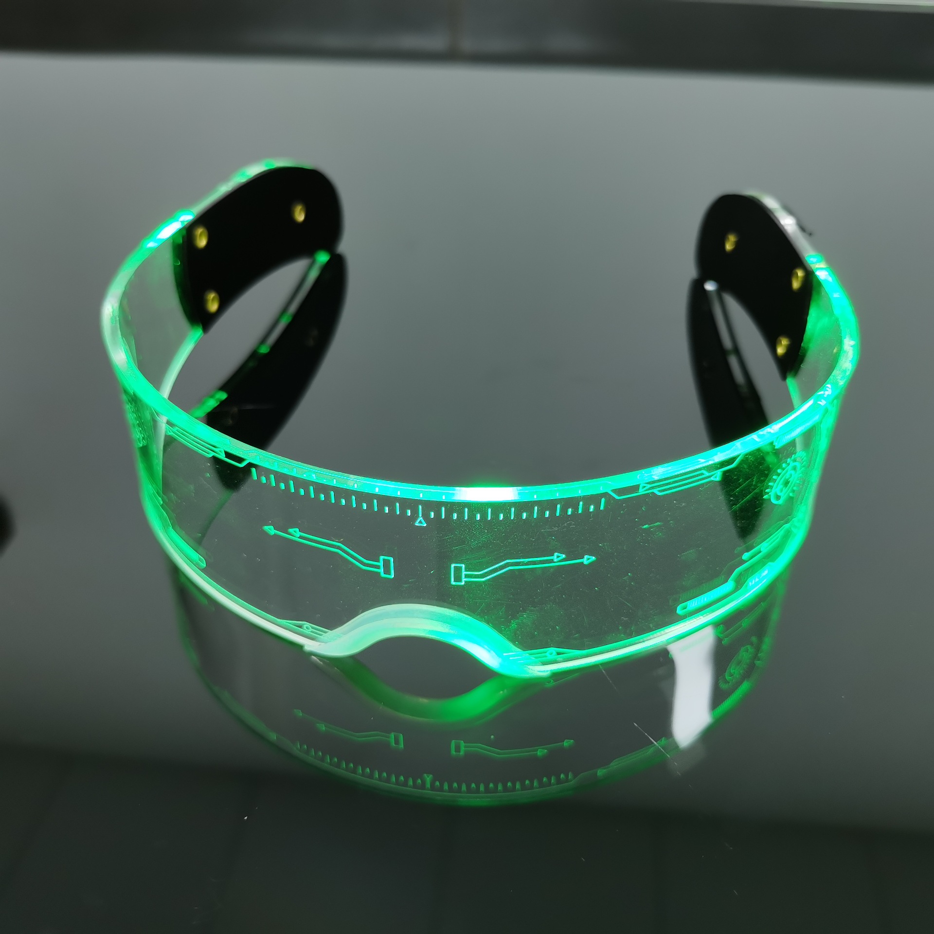 Cross-Border Acrylic LED Goggles Cool Colorful Flash Ball Bar Disco Dancing Atmosphere Transparent