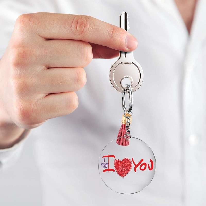 Creative Style Amazon Cross-Border DIY Tassel Acrylic Key Chain Embryo Couple Pendant Pendant Key Ring Set Creative Style Amazon Cross-Border DIY Tassel Acrylic Key Chain Embryo Couple Pendant Pendant Key Ring Set
