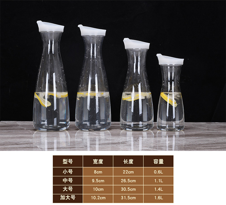 PC Cold Water Jug Acrylic Transparent Water Pitcher Plastic Octagonal Striped Juice Pot Thicken Hotel Jug Drop-Resistant