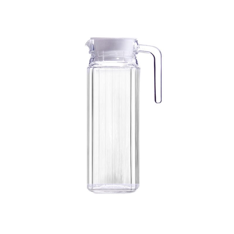 PC Cold Water Jug Acrylic Transparent Water Pitcher Plastic Octagonal Striped Juice Pot Thicken Hotel Jug Drop-Resistant