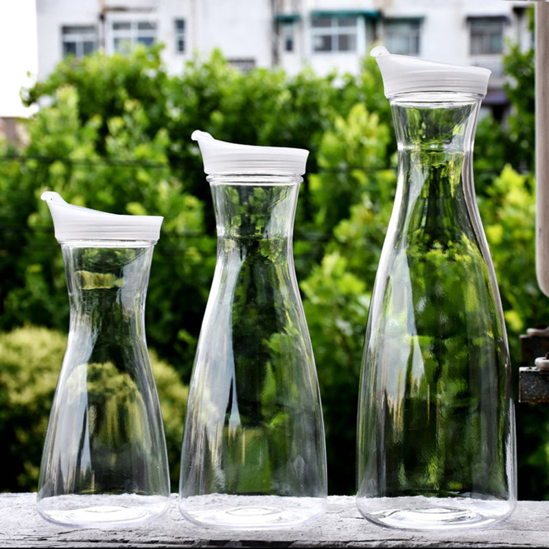 PC Cold Water Jug Acrylic Transparent Water Pitcher Plastic Octagonal Striped Juice Pot Thicken Hotel Jug Drop-Resistant