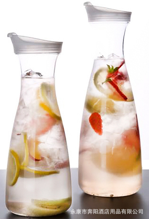 PC Cold Water Jug Acrylic Transparent Water Pitcher Plastic Octagonal Striped Juice Pot Thicken Hotel Jug Drop-Resistant