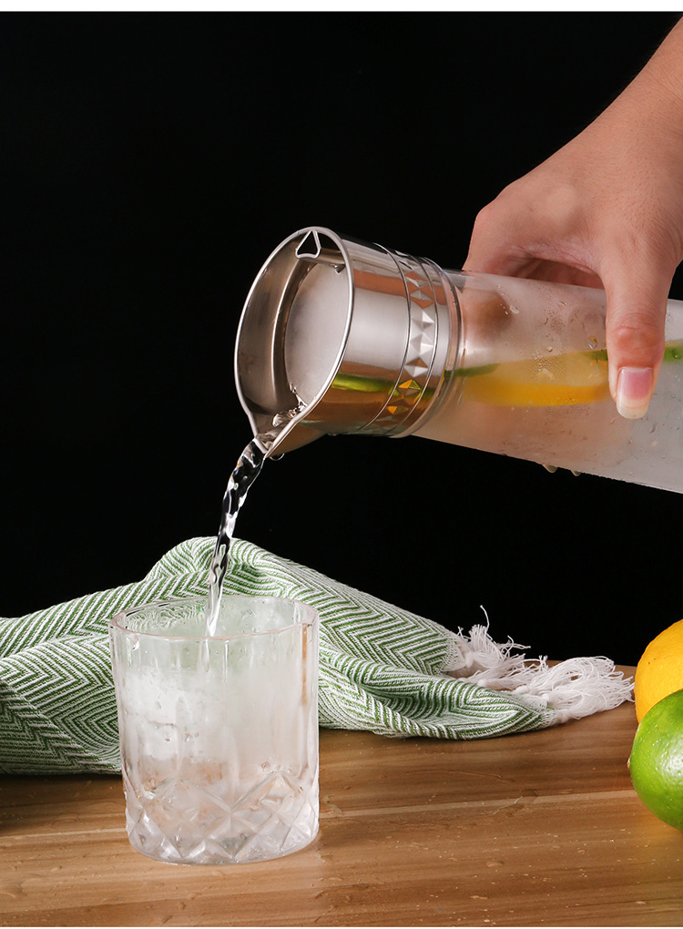PC Cold Water Jug Acrylic Transparent Water Pitcher Plastic Octagonal Striped Juice Pot Thicken Hotel Jug Drop-Resistant