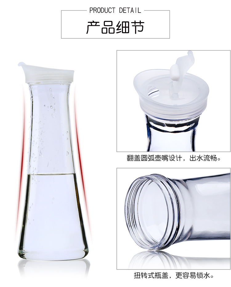 PC Cold Water Jug Acrylic Transparent Water Pitcher Plastic Octagonal Striped Juice Pot Thicken Hotel Jug Drop-Resistant