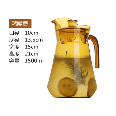 PC Cold Water Jug Acrylic Transparent Water Pitcher Plastic Octagonal Striped Juice Pot Thicken Hotel Jug Drop-Resistant