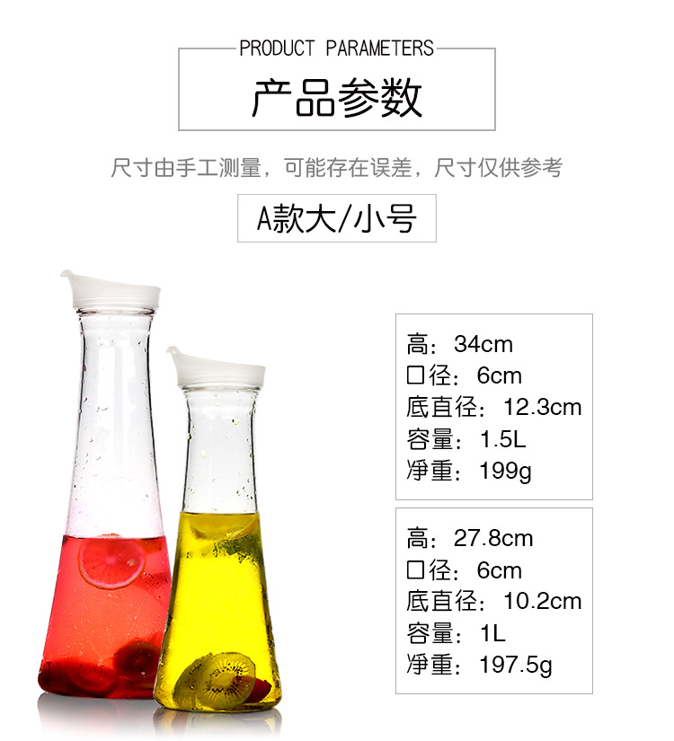 PC Cold Water Jug Acrylic Transparent Water Pitcher Plastic Octagonal Striped Juice Pot Thicken Hotel Jug Drop-Resistant