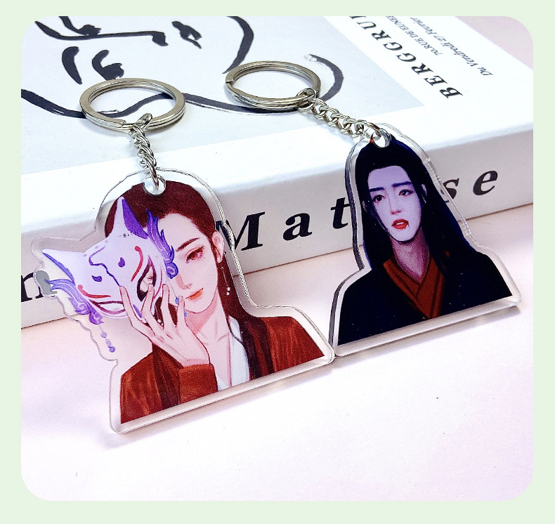 Acrylic Star Standing Ornaments Key Chain Double-Sided Transparent Cartoon Animation Peripheral Printable Logo Wholesale