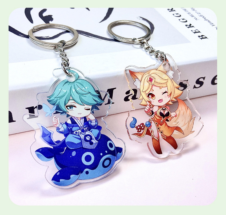 Acrylic Star Standing Ornaments Key Chain Double-Sided Transparent Cartoon Animation Peripheral Printable Logo Wholesale