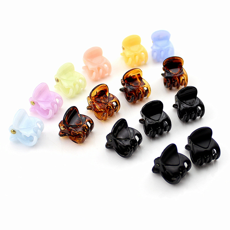 Mini Cute Barrettes Girls Broken Hair Black Bangs Small Jaw Clip Cross-Border Simple Acrylic Hair Accessories