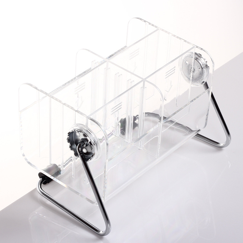 Transparent acrylic remote control storage box 360 degree rotation remote control storage box 6 boxes