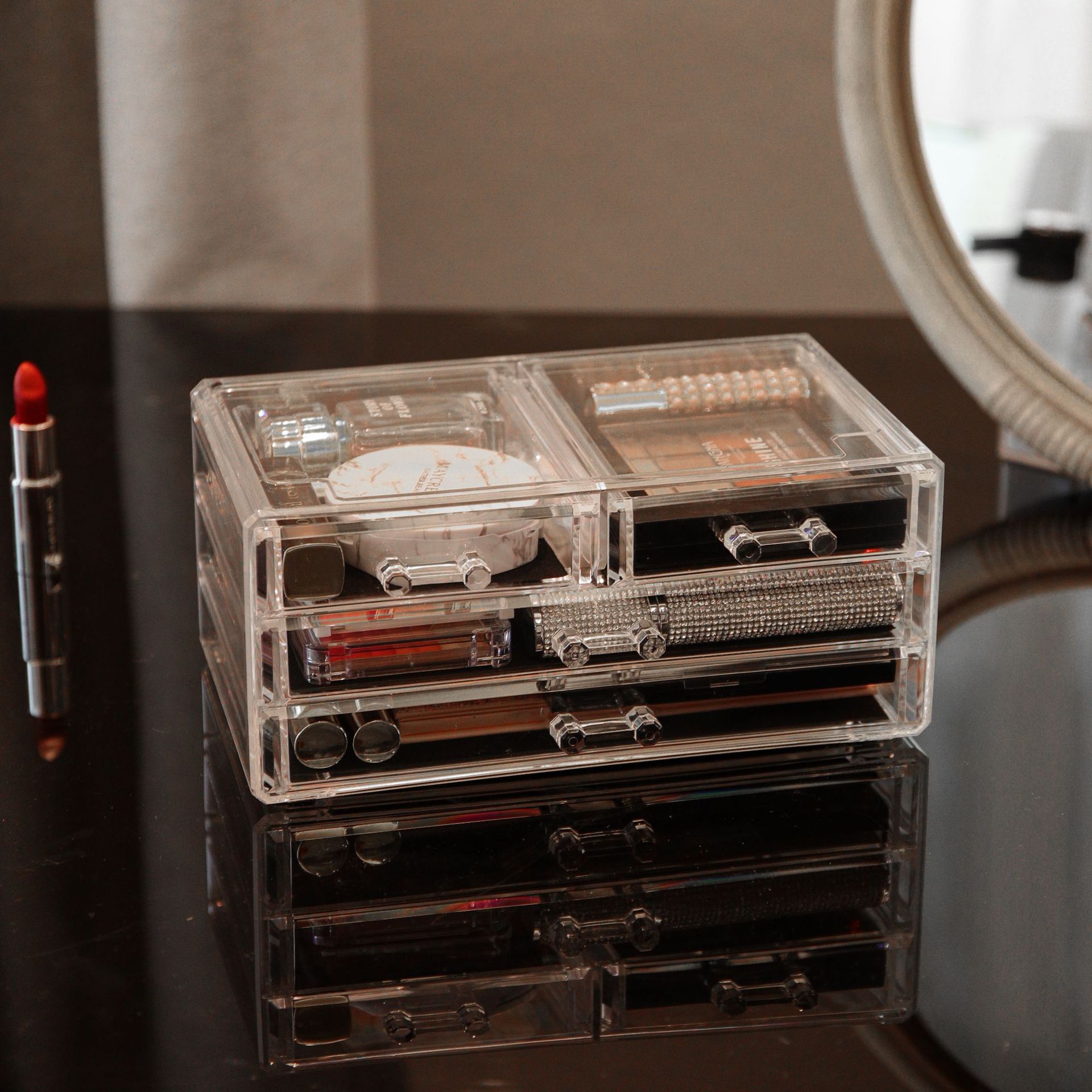 Cosmetics Storage Box Desktop Storage Box Plastic Storage Box Transparent Acrylic Dressing Box Lipstick Storage Box Storage Box