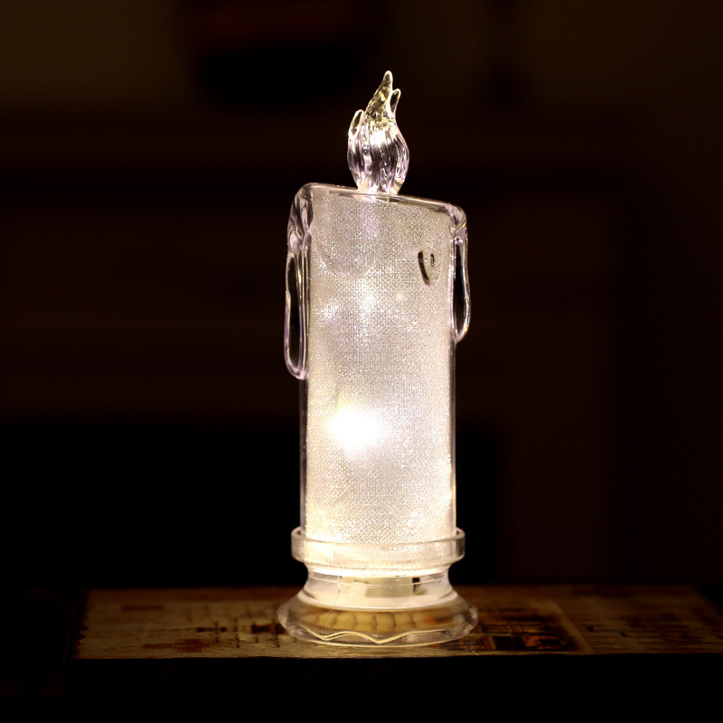 Luminous Christmas Acrylic Tears Electronic Candle Creation Holiday Gifts Present Scene Layout Restaurant Ornament