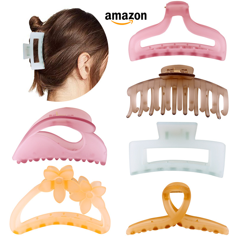 Amazon Cross-Border Acrylic 11cm Large Grip Women&#039;s Keel Barrettes Candy Color Frosted Claw Clip Headdress