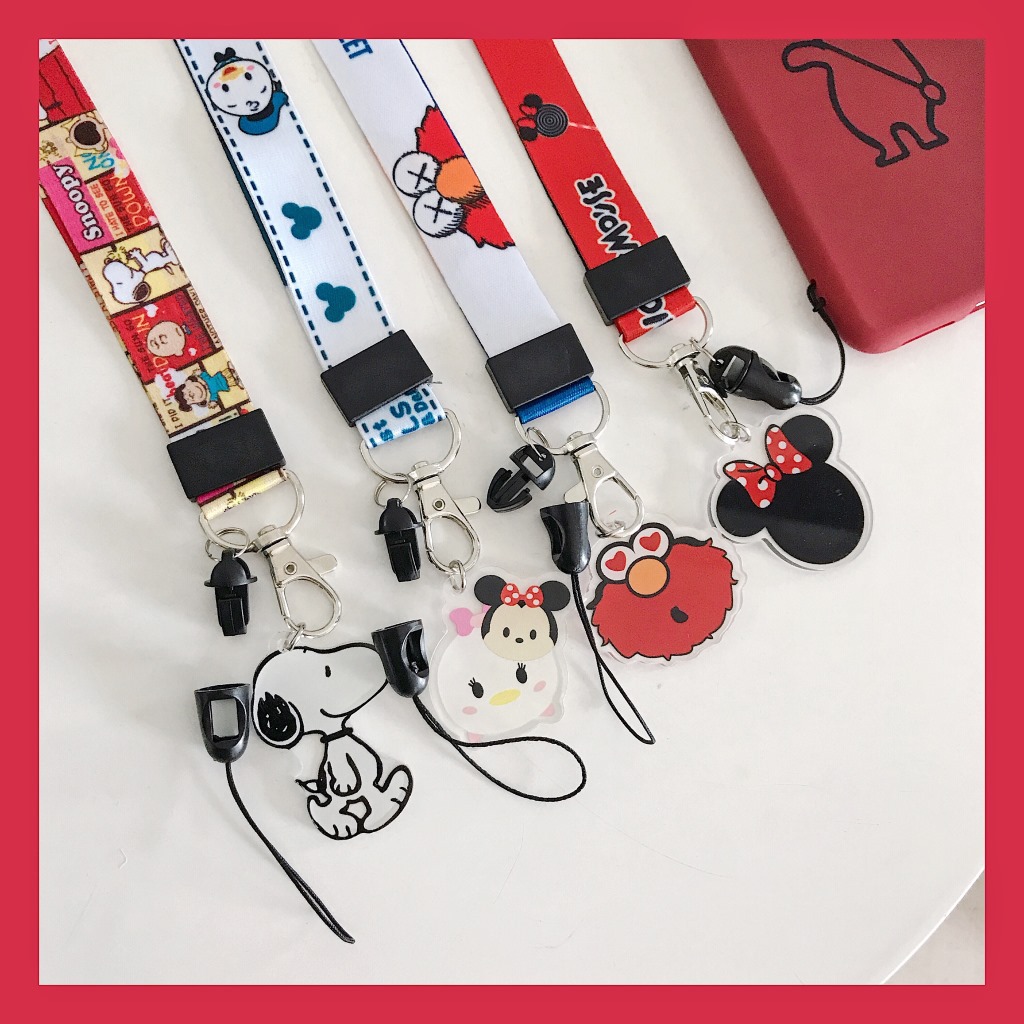 Creative Mobile Phone Lanyard Cartoon Pattern Two-in-One Halter Detachable Dual-Use Polyester Rope Acrylic Hang Decorations