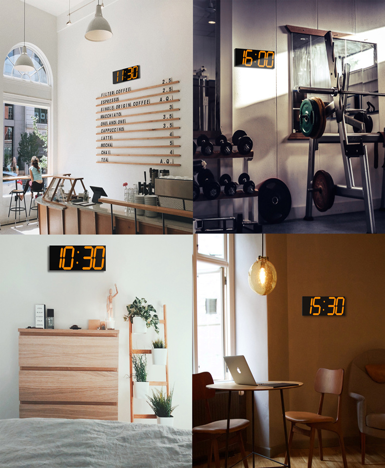 Clock Wall Clock Nordic Digital Clock Simple Living Room Decoration LED Wall Hanging 3D Bluetooth Clock Acrylic Mirror