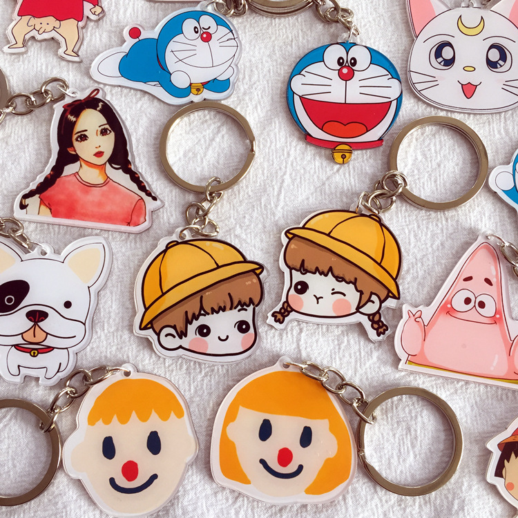 Acrylic Key Chain Customization Cartoon Color Picture Standee Customized Star DIY Anime Hanging Ornament Hanging Ornament Gift in Stock