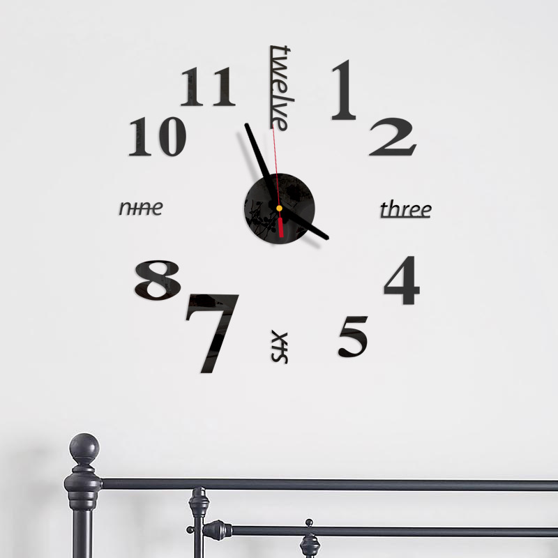 Cross-Border Creative Acrylic Wall Clock DIY Personalized 3D Wall Sticker Wall Clock Home Acrylic Clock Decoration