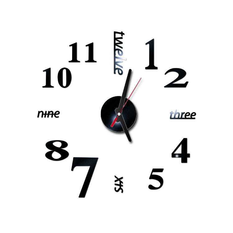 Cross-Border Creative Acrylic Wall Clock DIY Personalized 3D Wall Sticker Wall Clock Home Acrylic Clock Decoration