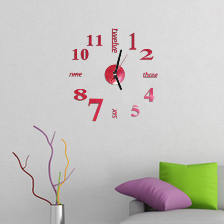 Cross-Border Creative Acrylic Wall Clock DIY Personalized 3D Wall Sticker Wall Clock Home Acrylic Clock Decoration Cross-Border Creative Acrylic Wall Clock DIY Personalized 3D Wall Sticker Wall Clock Home Acrylic Clock Decoration