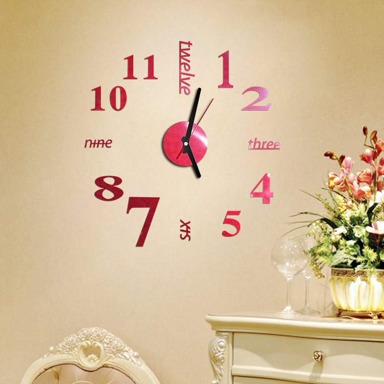 Cross-Border Creative Acrylic Wall Clock DIY Personalized 3D Wall Sticker Wall Clock Home Acrylic Clock Decoration Cross-Border Creative Acrylic Wall Clock DIY Personalized 3D Wall Sticker Wall Clock Home Acrylic Clock Decoration