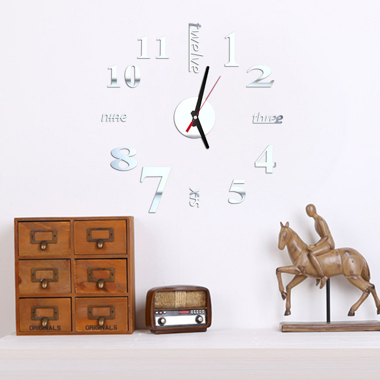 Cross-Border Creative Acrylic Wall Clock DIY Personalized 3D Wall Sticker Wall Clock Home Acrylic Clock Decoration Cross-Border Creative Acrylic Wall Clock DIY Personalized 3D Wall Sticker Wall Clock Home Acrylic Clock Decoration
