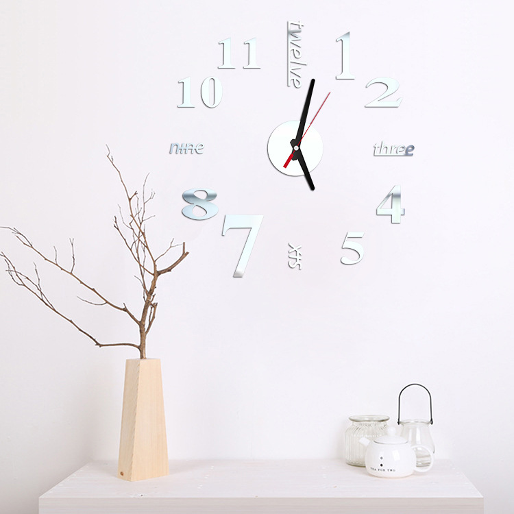 Cross-Border Creative Acrylic Wall Clock DIY Personalized 3D Wall Sticker Wall Clock Home Acrylic Clock Decoration Cross-Border Creative Acrylic Wall Clock DIY Personalized 3D Wall Sticker Wall Clock Home Acrylic Clock Decoration