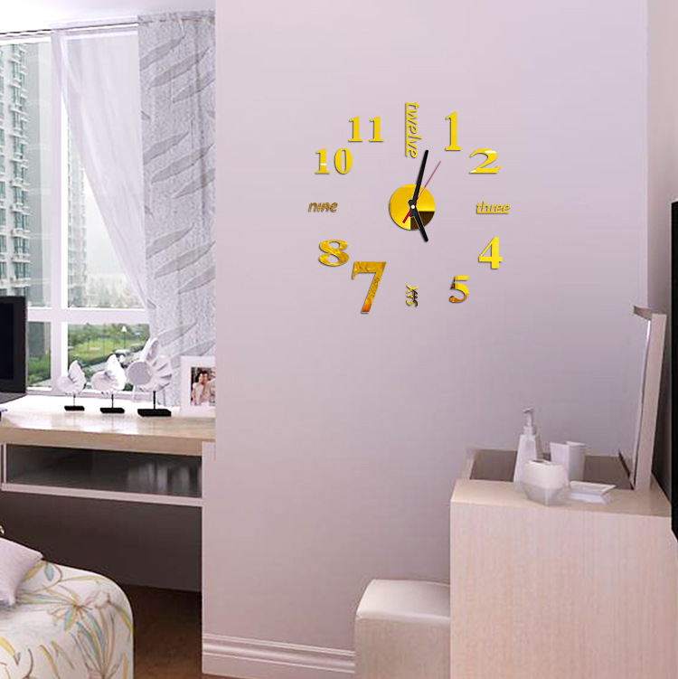 Cross-Border Creative Acrylic Wall Clock DIY Personalized 3D Wall Sticker Wall Clock Home Acrylic Clock Decoration Cross-Border Creative Acrylic Wall Clock DIY Personalized 3D Wall Sticker Wall Clock Home Acrylic Clock Decoration
