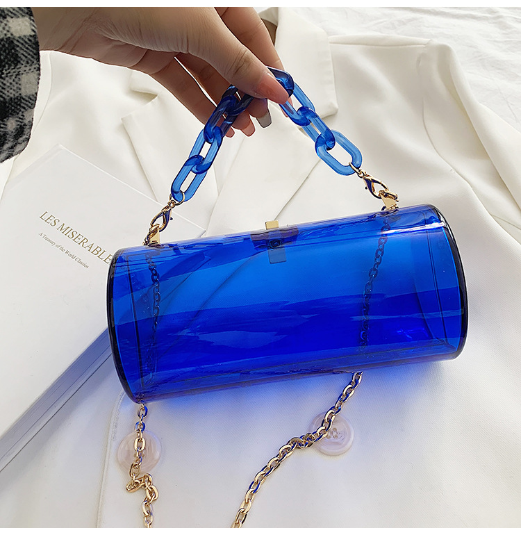Western Style Personalized Cylinder Box Small Bag Female 2021 New Summer Acrylic Transparent Chain Crossbody Gel Bag Fashion Western Style Personalized Cylinder Box Small Bag Female 2021 New Summer Acrylic Transparent Chain Crossbody Gel Bag Fashion