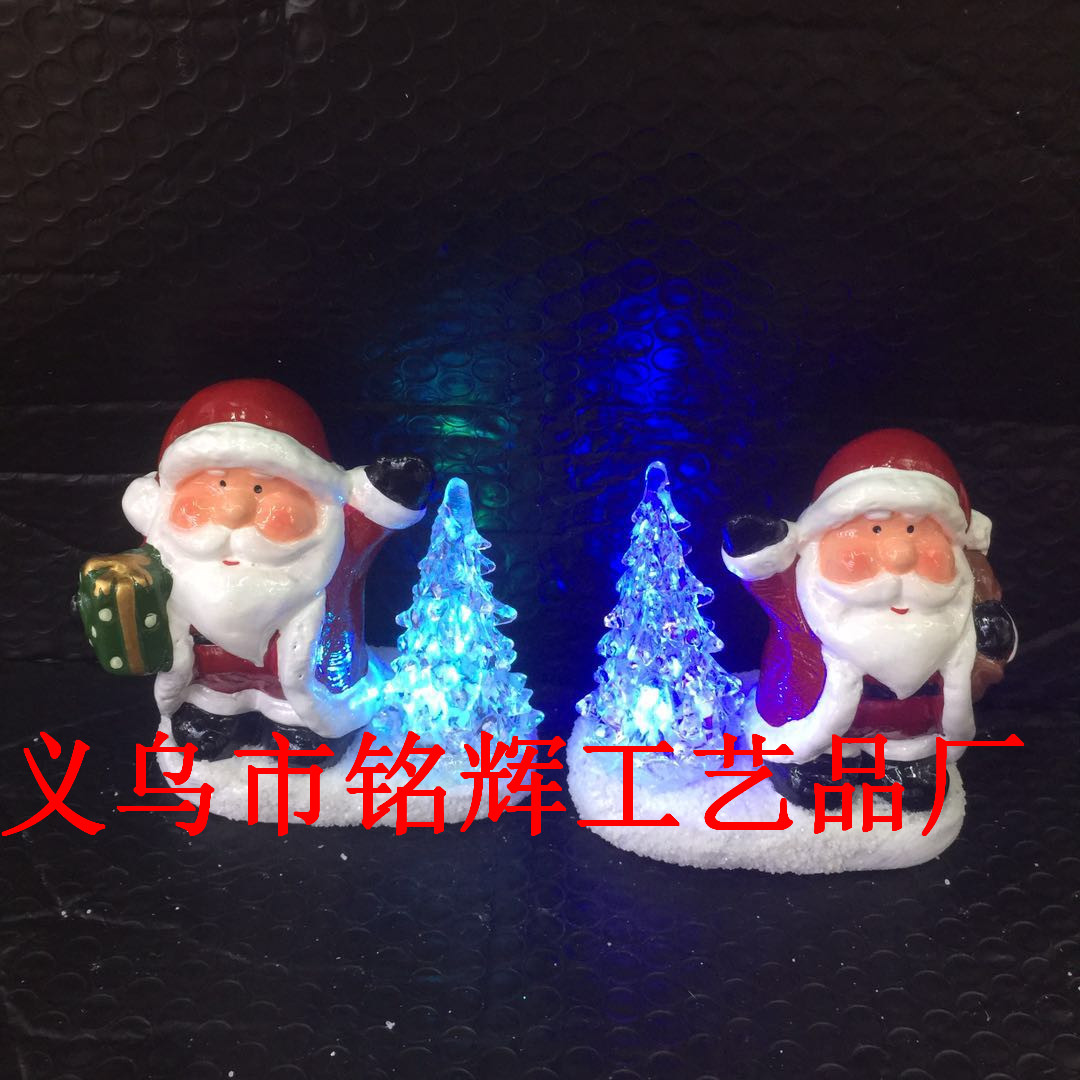 Export Christmas decoration acrylic led led tree ceramic Santa set gifts