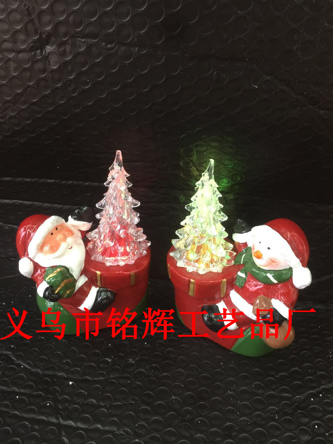 Export Christmas decoration acrylic led led tree ceramic Santa set gifts