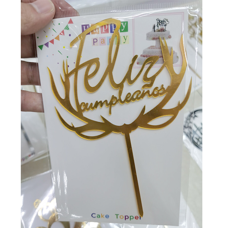 European and American Happy Birthday Party Decoration Dining-Table Decoration Feliz Cumpleanos Acrylic Cake Insertion European and American Happy Birthday Party Decoration Dining-Table Decoration Feliz Cumpleanos Acrylic Cake Insertion