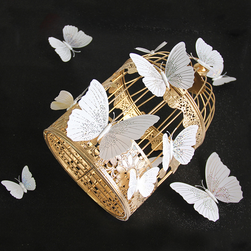 Colorful Single Layer 12 PCs PVC Butterfly Wedding Party Wall Decoration Magnetic Sticker 3D Three-Dimensional Butterfly Wall Sticker