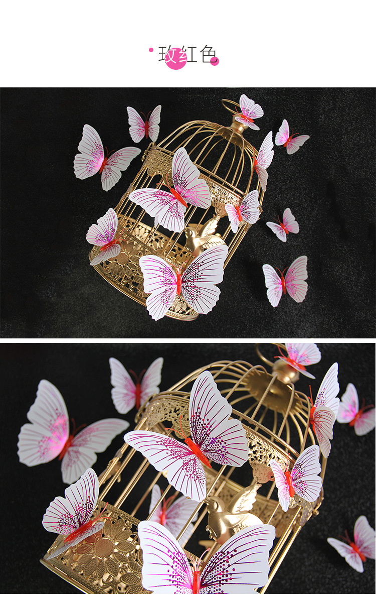 Colorful Single Layer 12 PCs PVC Butterfly Wedding Party Wall Decoration Magnetic Sticker 3D Three-Dimensional Butterfly Wall Sticker Colorful Single Layer 12 PCs PVC Butterfly Wedding Party Wall Decoration Magnetic Sticker 3D Three-Dimensional Butterfly Wall Sticker