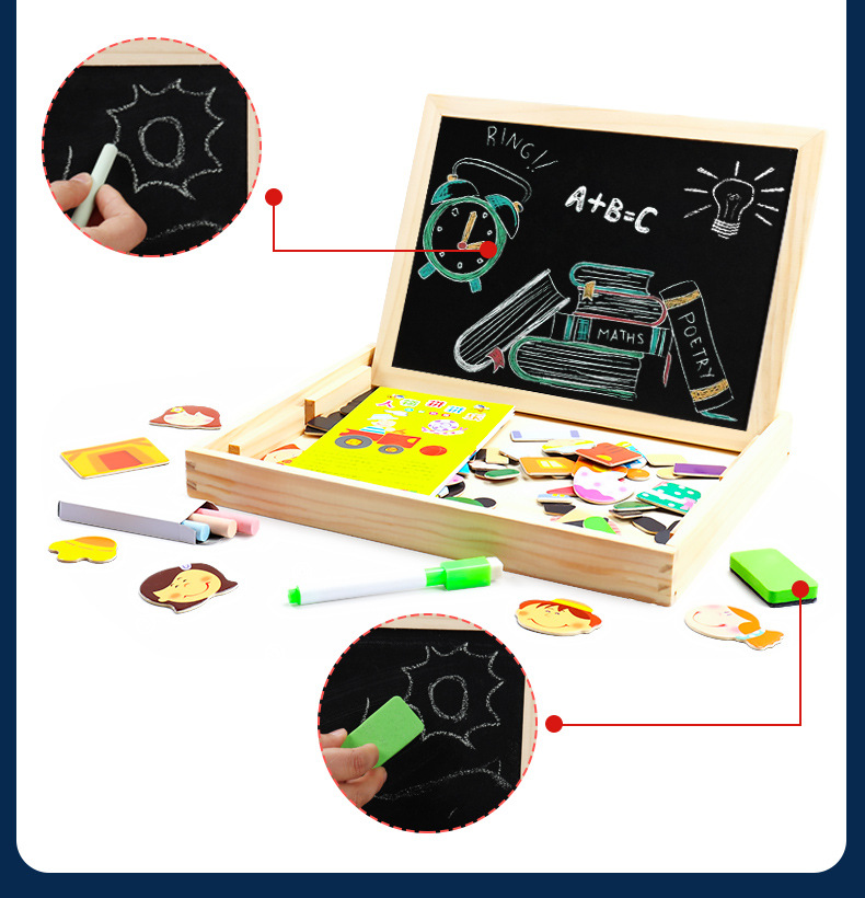 Children's Early Education Educational Facial Features Magnetic Sticker Magnetic Puzzle Changing Clothes 3-6 Years Old Kindergarten Wooden Toys Boys and Girls 2