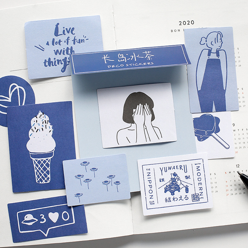 Mr. Paper Sticker Package Island Garden Renewal Small Fresh and Writable Journal Material DIY Sticker 6-Style Selection