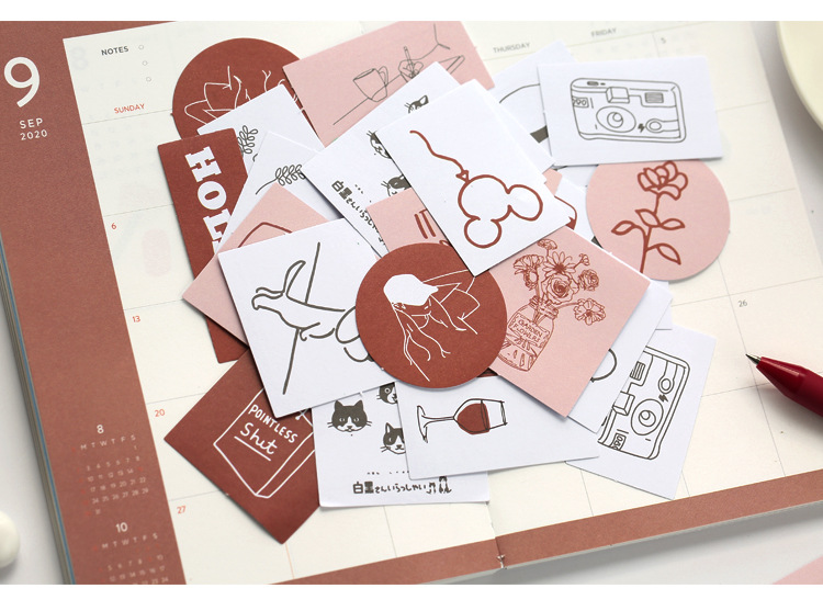 Mr. Paper Sticker Package Island Garden Renewal Small Fresh and Writable Journal Material DIY Sticker 6-Style Selection