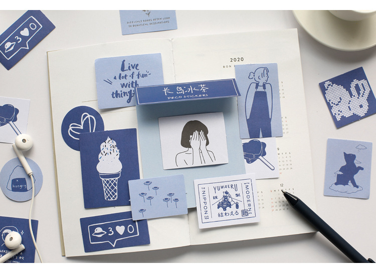 Mr. Paper Sticker Package Island Garden Renewal Small Fresh and Writable Journal Material DIY Sticker 6-Style Selection