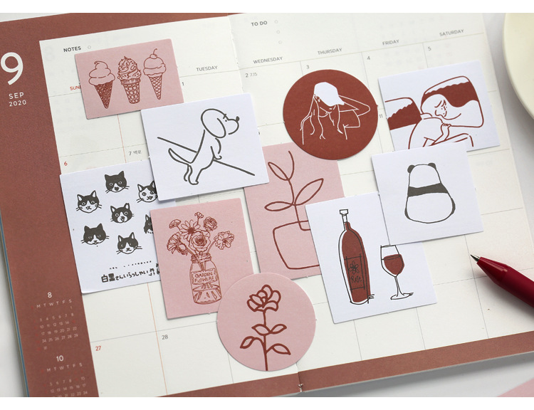 Mr. Paper Sticker Package Island Garden Renewal Small Fresh and Writable Journal Material DIY Sticker 6-Style Selection