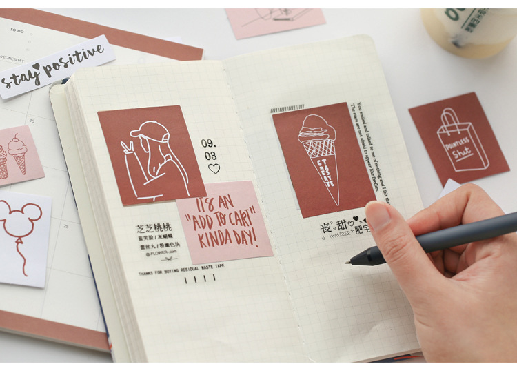 Mr. Paper Sticker Package Island Garden Renewal Small Fresh and Writable Journal Material DIY Sticker 6-Style Selection
