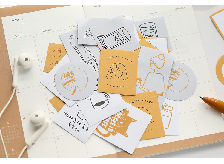 Mr. Paper Sticker Package Island Garden Renewal Small Fresh and Writable Journal Material DIY Sticker 6-Style Selection