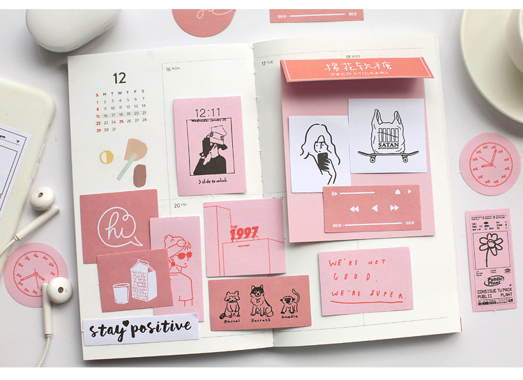Mr. Paper Sticker Package Island Garden Renewal Small Fresh and Writable Journal Material DIY Sticker 6-Style Selection