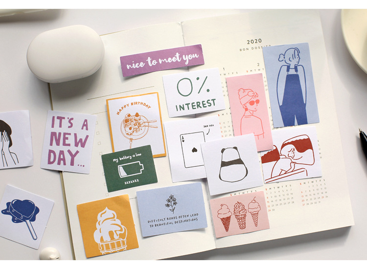 Mr. Paper Sticker Package Island Garden Renewal Small Fresh and Writable Journal Material DIY Sticker 6-Style Selection