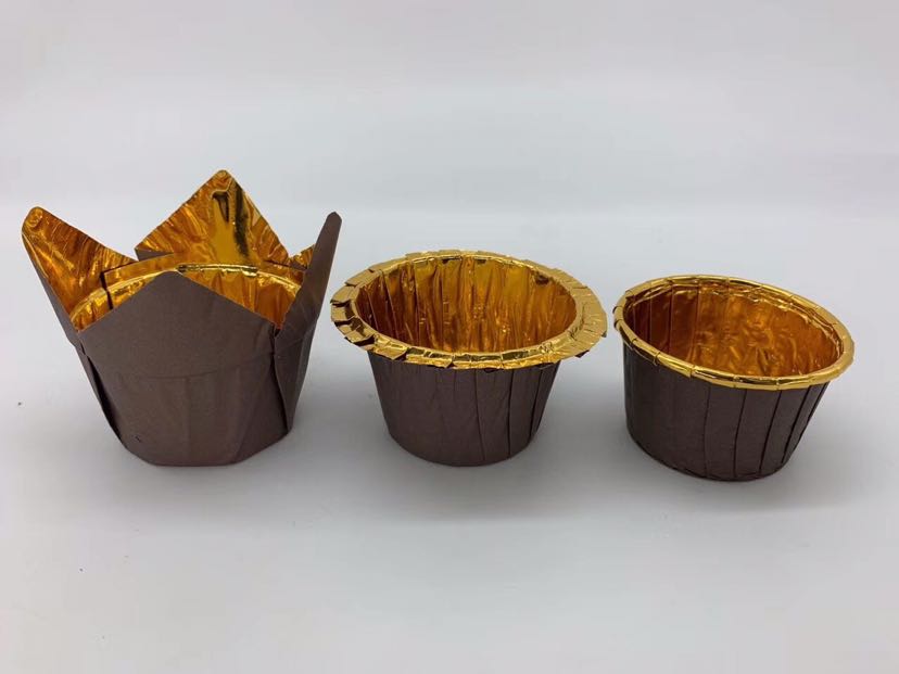 Cake Cup, Machine Production Cup Roll Mouth Cup Gold and Silver Paper Cup Roll Mouth Cup round Cup Paper Cups Cake Stand Tulip Flame Cup