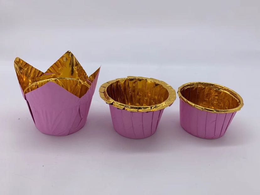 Cake Cup, Machine Production Cup Roll Mouth Cup Gold and Silver Paper Cup Roll Mouth Cup round Cup Paper Cups Cake Stand Tulip Flame Cup