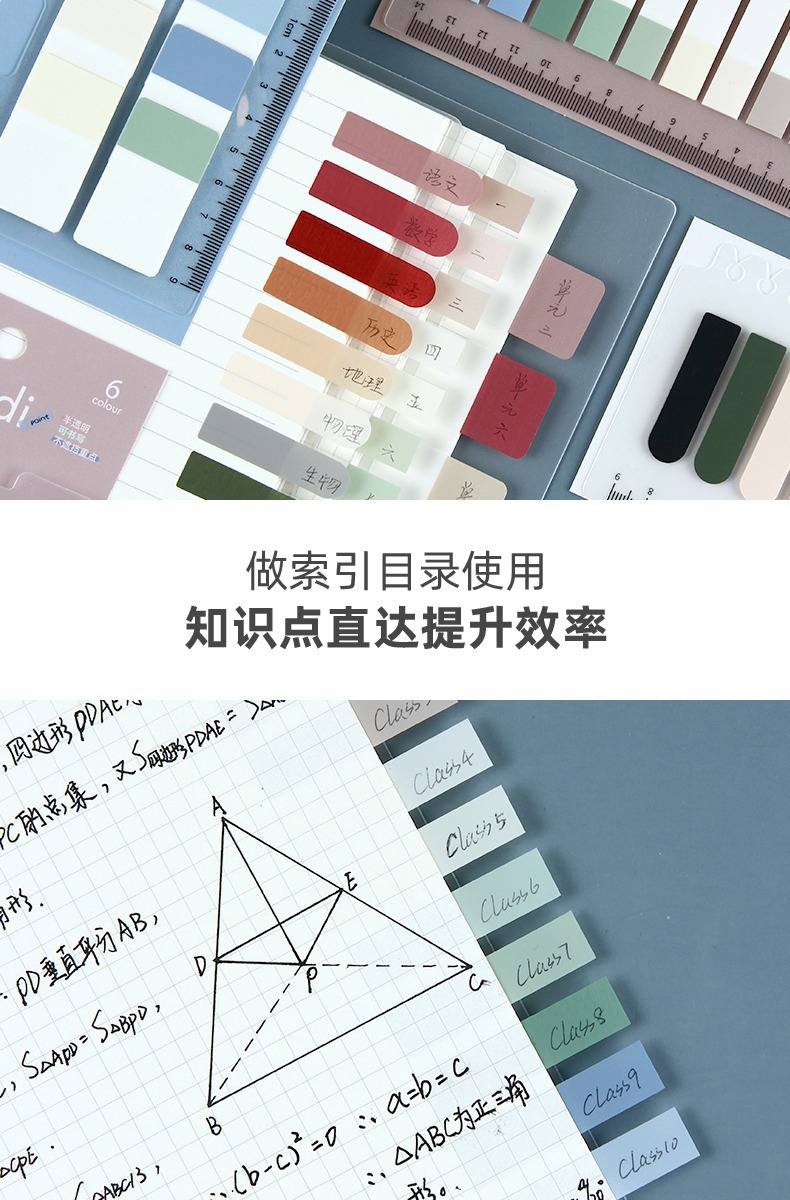 SOTI Time Creative Sticky Note PET Message Sticker Morandi Fresh Note Paper Translucent Note Sticker Wholesale