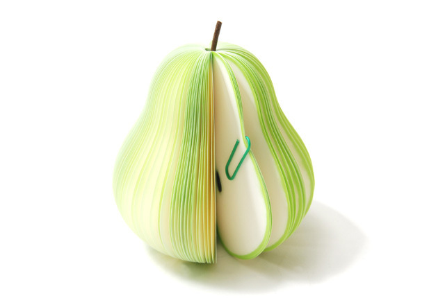 New Korean Style Sticky Notes Creative Student Stationery Pear Note Paper DIY Notepaper Stereo Fruit Note Sticker